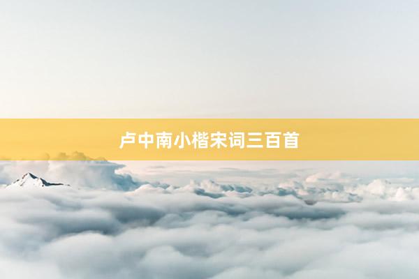 卢中南小楷宋词三百首
