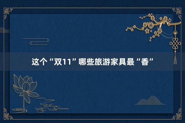 这个“双11”哪些旅游家具最“香”