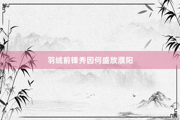 羽绒前锋秀因何盛放濮阳