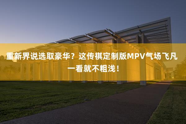重新界说选取豪华？这传祺定制版MPV气场飞凡 一看就不粗浅！