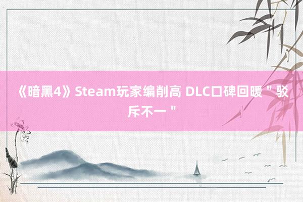 《暗黑4》Steam玩家编削高 DLC口碑回暖＂驳斥不一＂